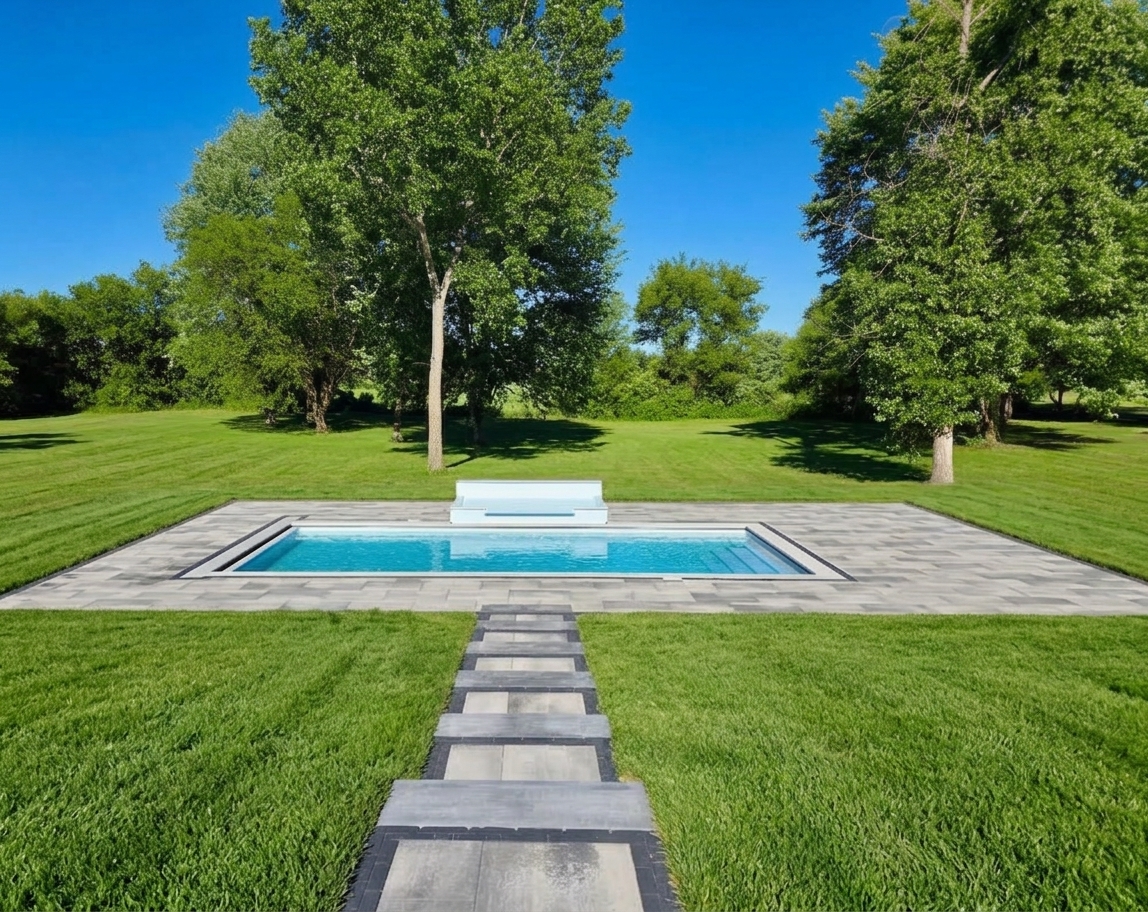 Polypropylene pool aerial view